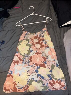 Volcom Pink and Blue Floral Slip Dress